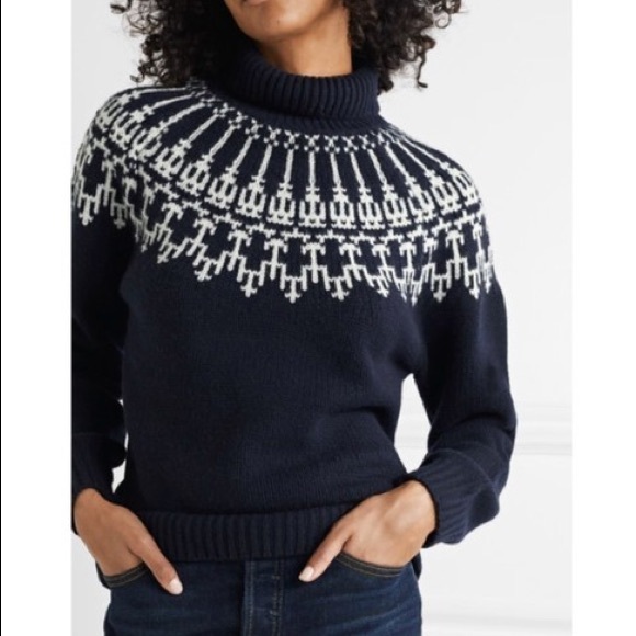 Tory Burch Merino Fair Isle Sweater 